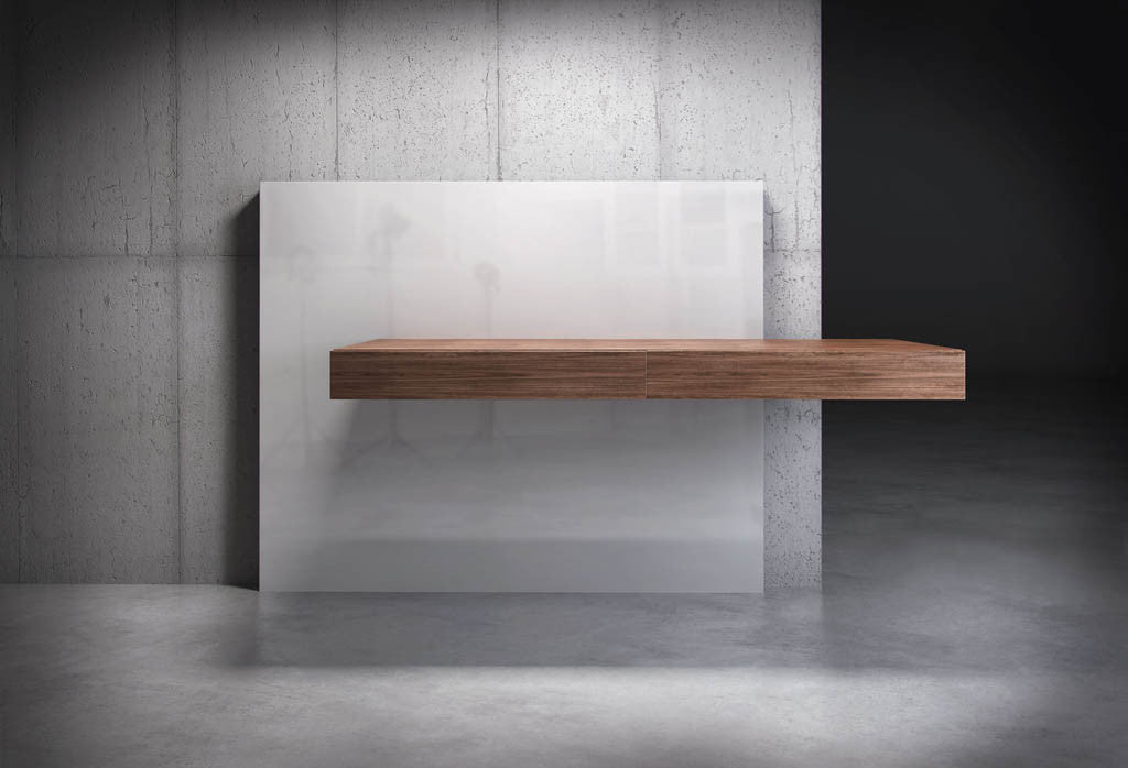 Walker Desk Walnut/White Lacquer Back