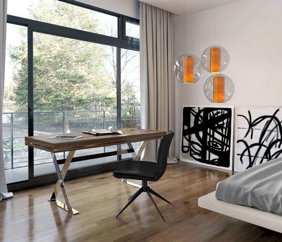 Barrow Desk Cathedral Ebony/Bright Stainless