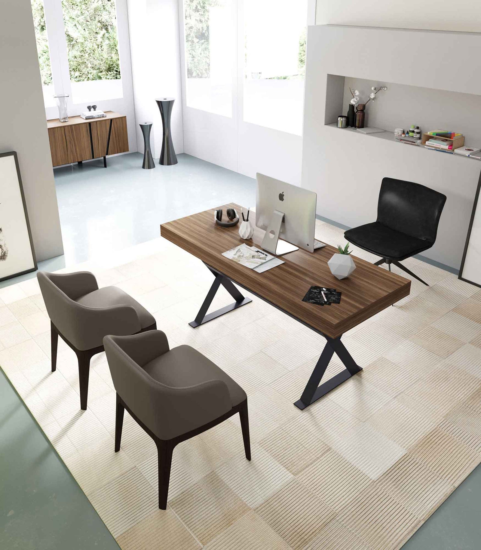 Barrow Desk Walnut/Asphalt