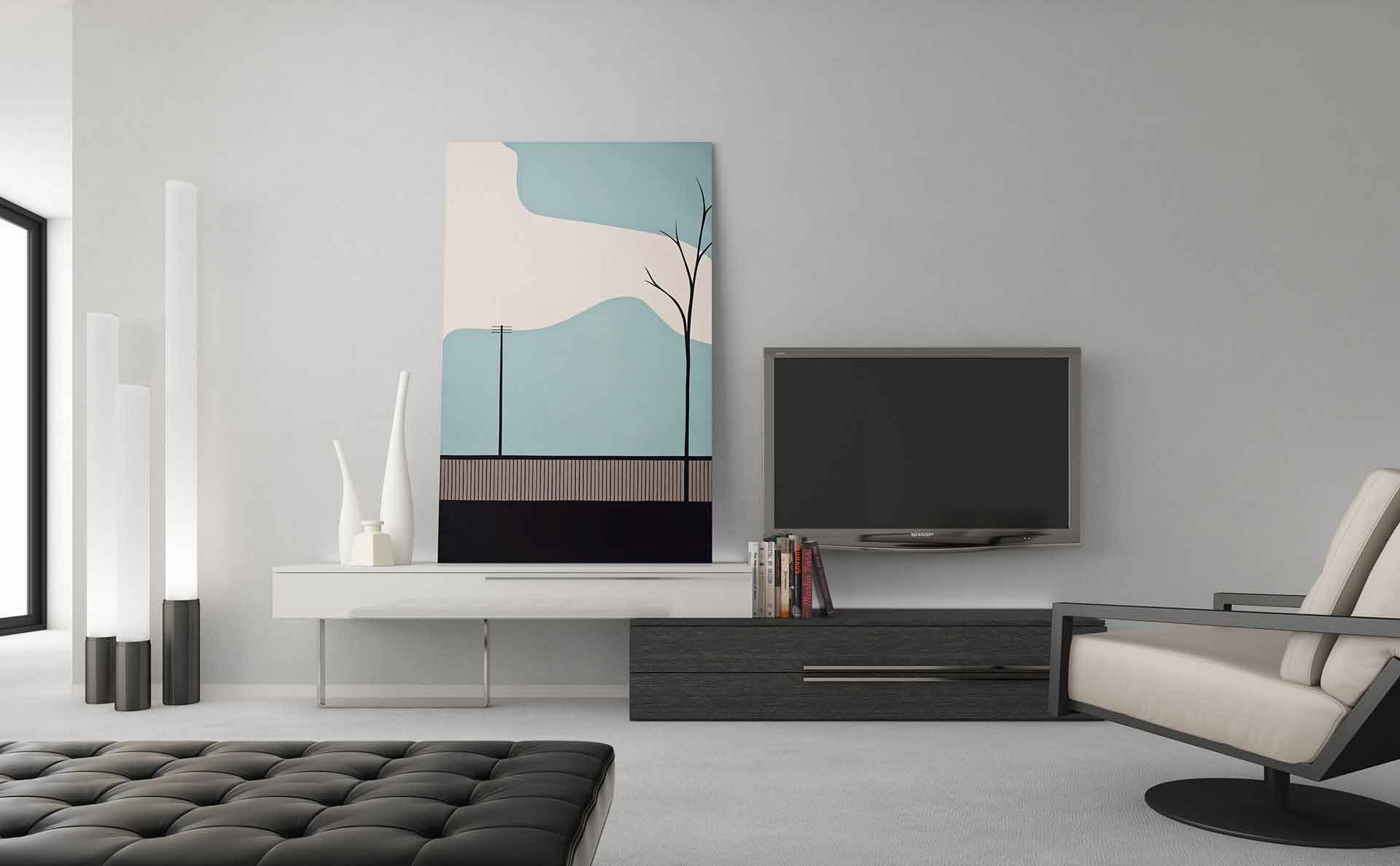 Gramercy Media Console White Lacquer/Gray Oak - Froy.com