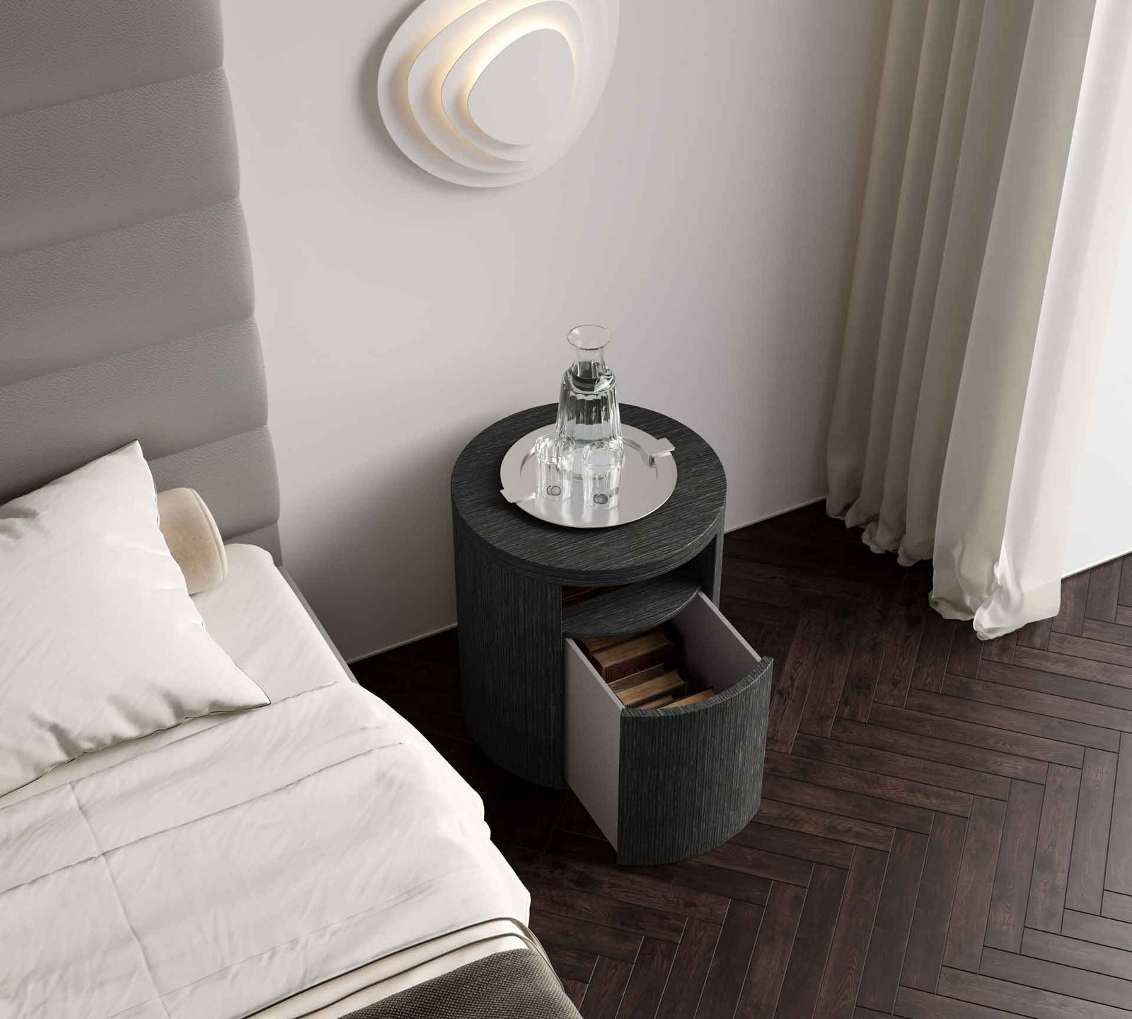 Mulberry Nightstand Gray Oak