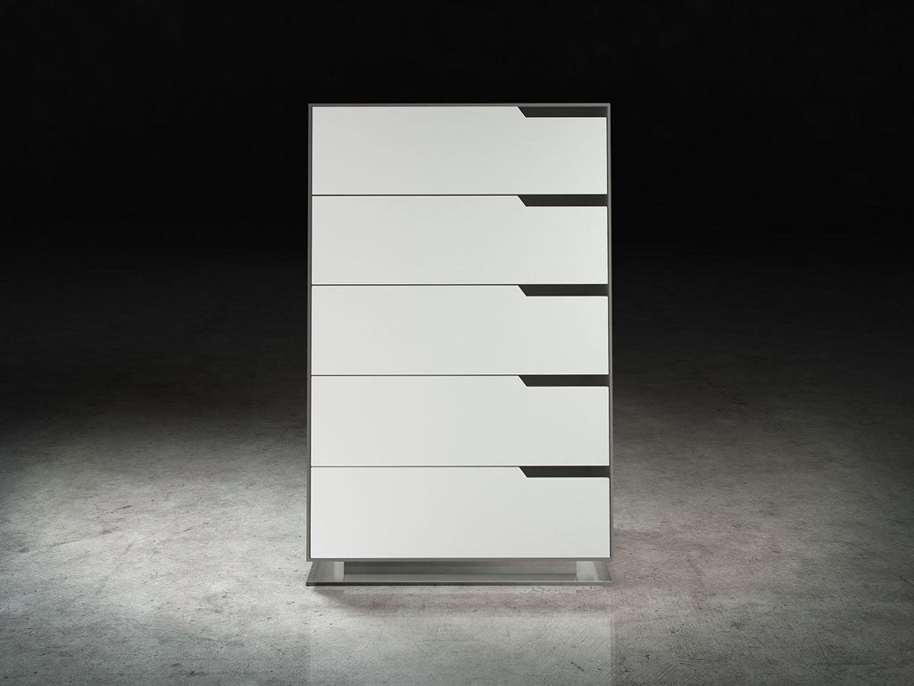 Park Tall Dresser Steeple Gray/White Matte