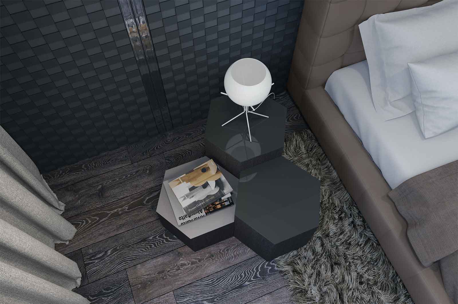 Centre Occasional Table Cool Gray Glass/Gray Oak