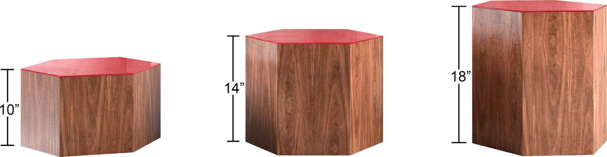 Centre Occasional Table Chili Pepper Glass/Walnut