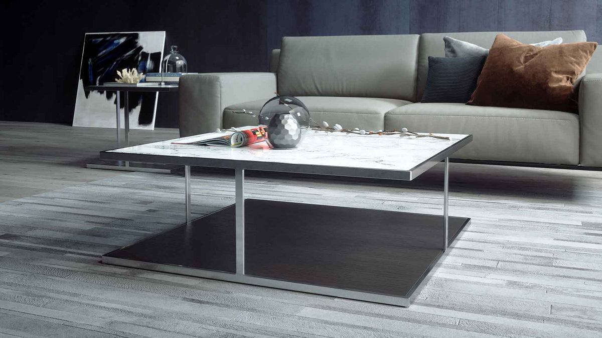 Ann Coffee Table White Marble/Wenge