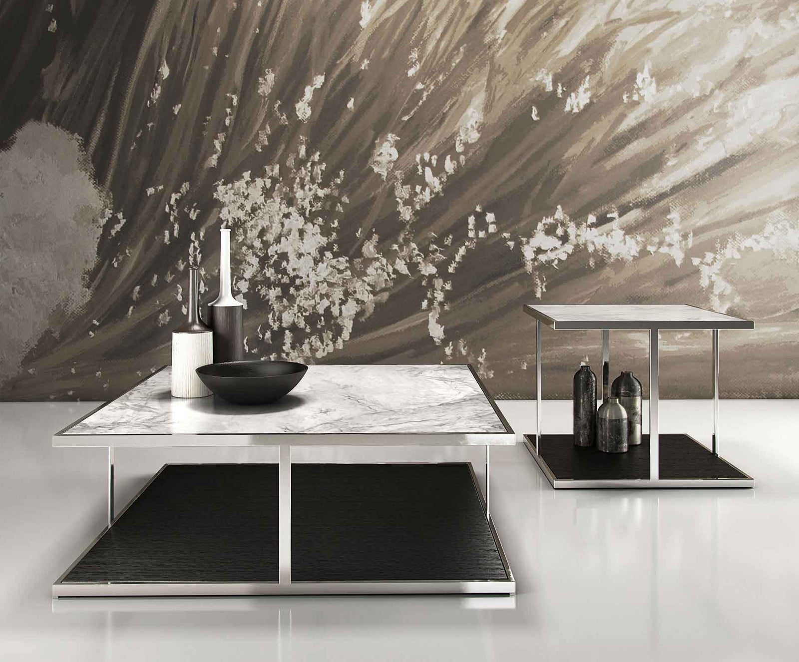 Ann Coffee Table White Marble/Wenge