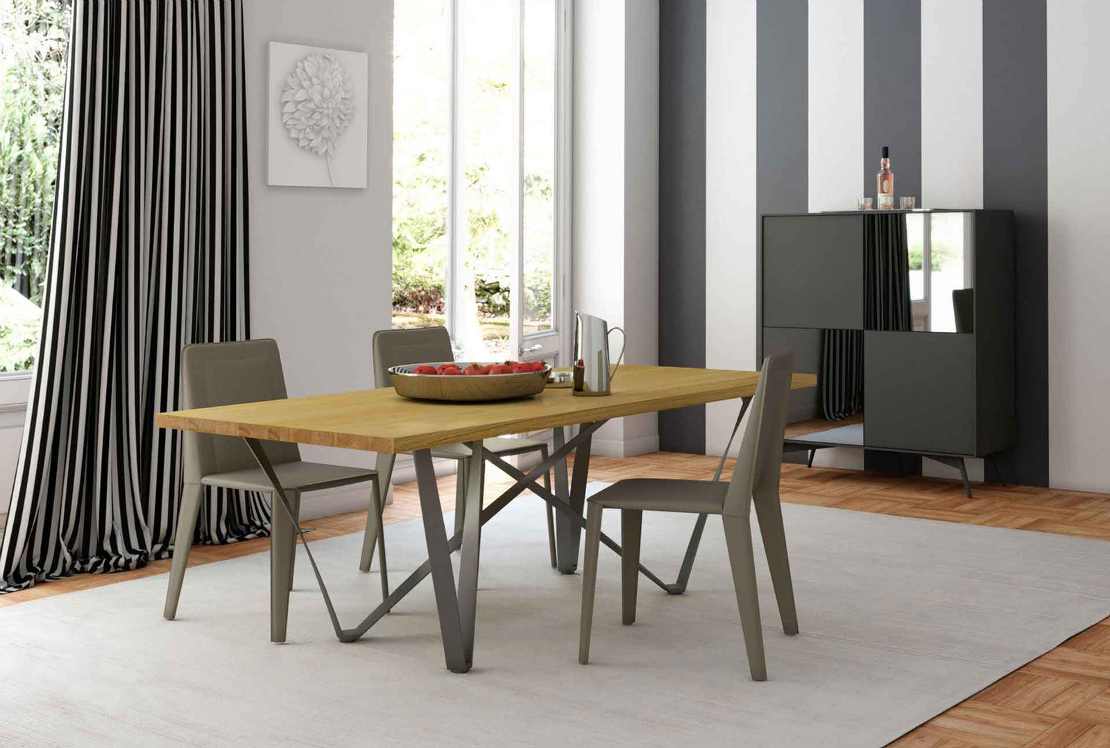 Genoa Dining Table Natural Oak/Anthracite