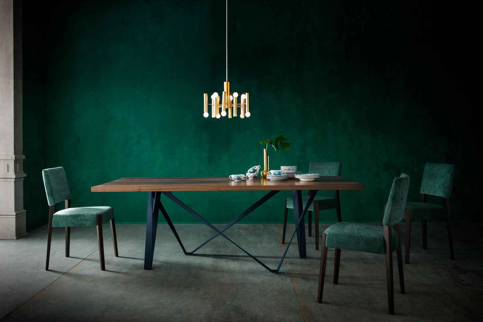 Genoa Dining Table Canaletto Walnut/Deep Ocean