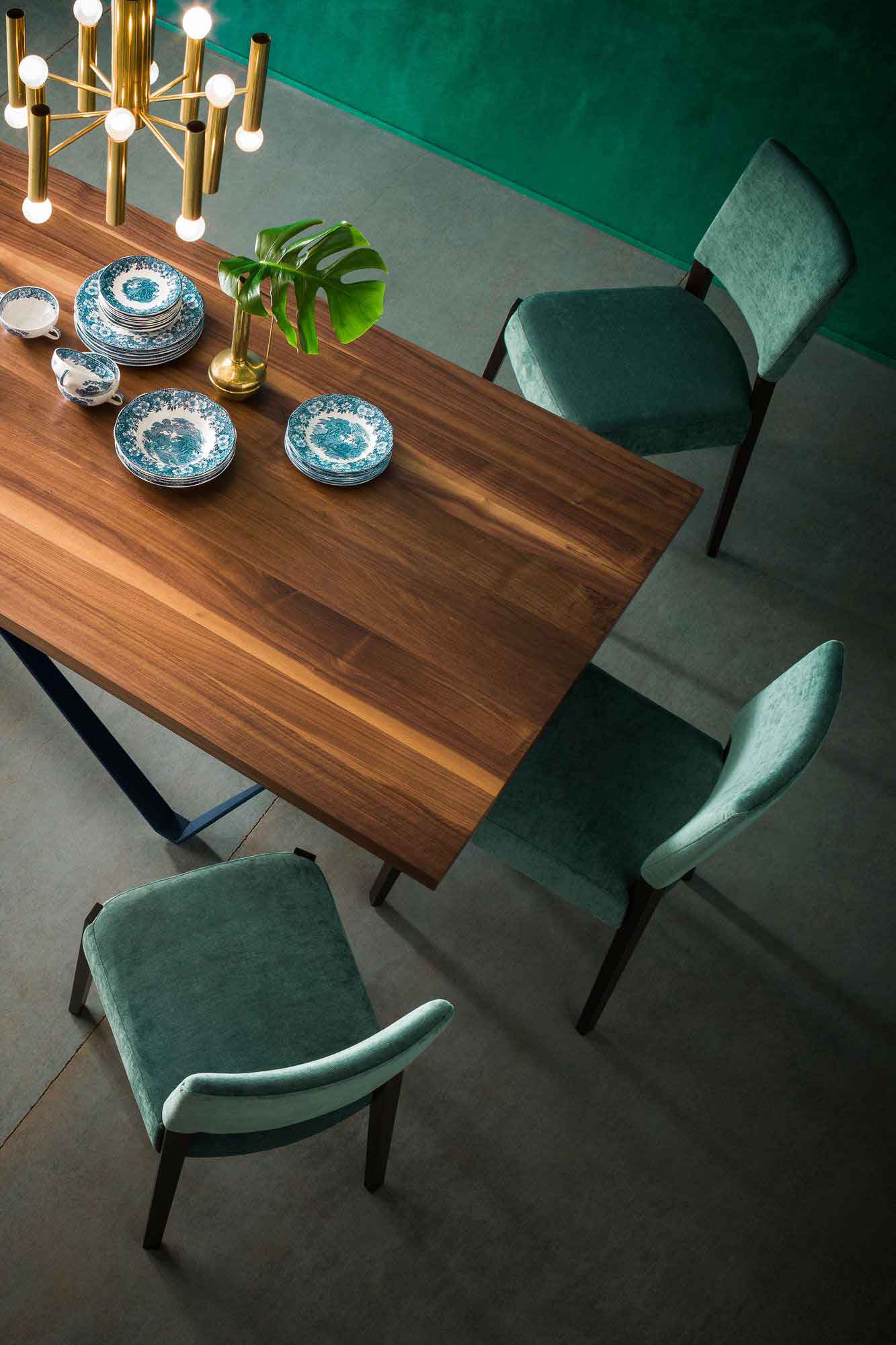 Genoa Dining Table Canaletto Walnut/Deep Ocean