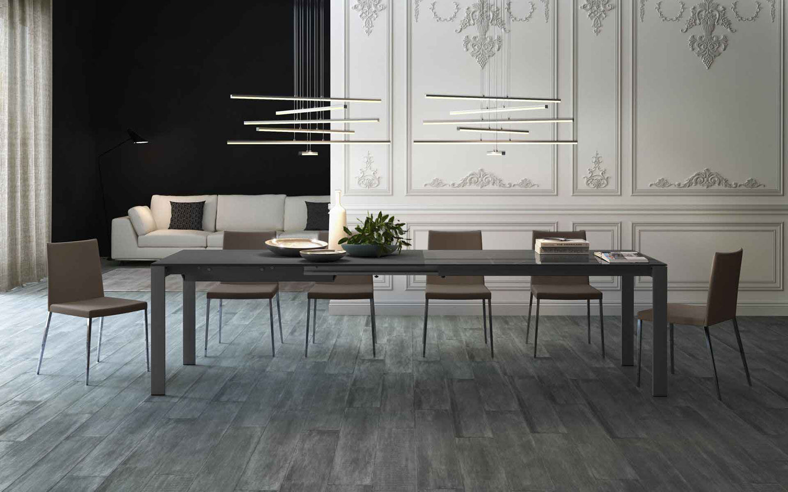 Napoli Dining Table Anthracite Glass/Anthracite