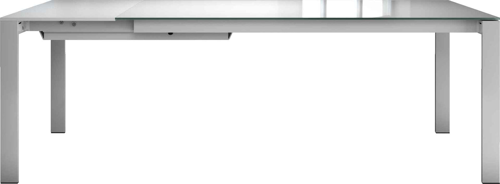 Napoli Dining Table White Glass/White