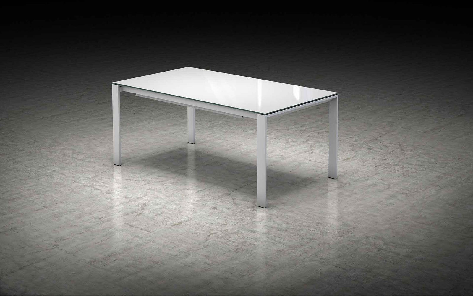 Napoli Dining Table White Glass/White