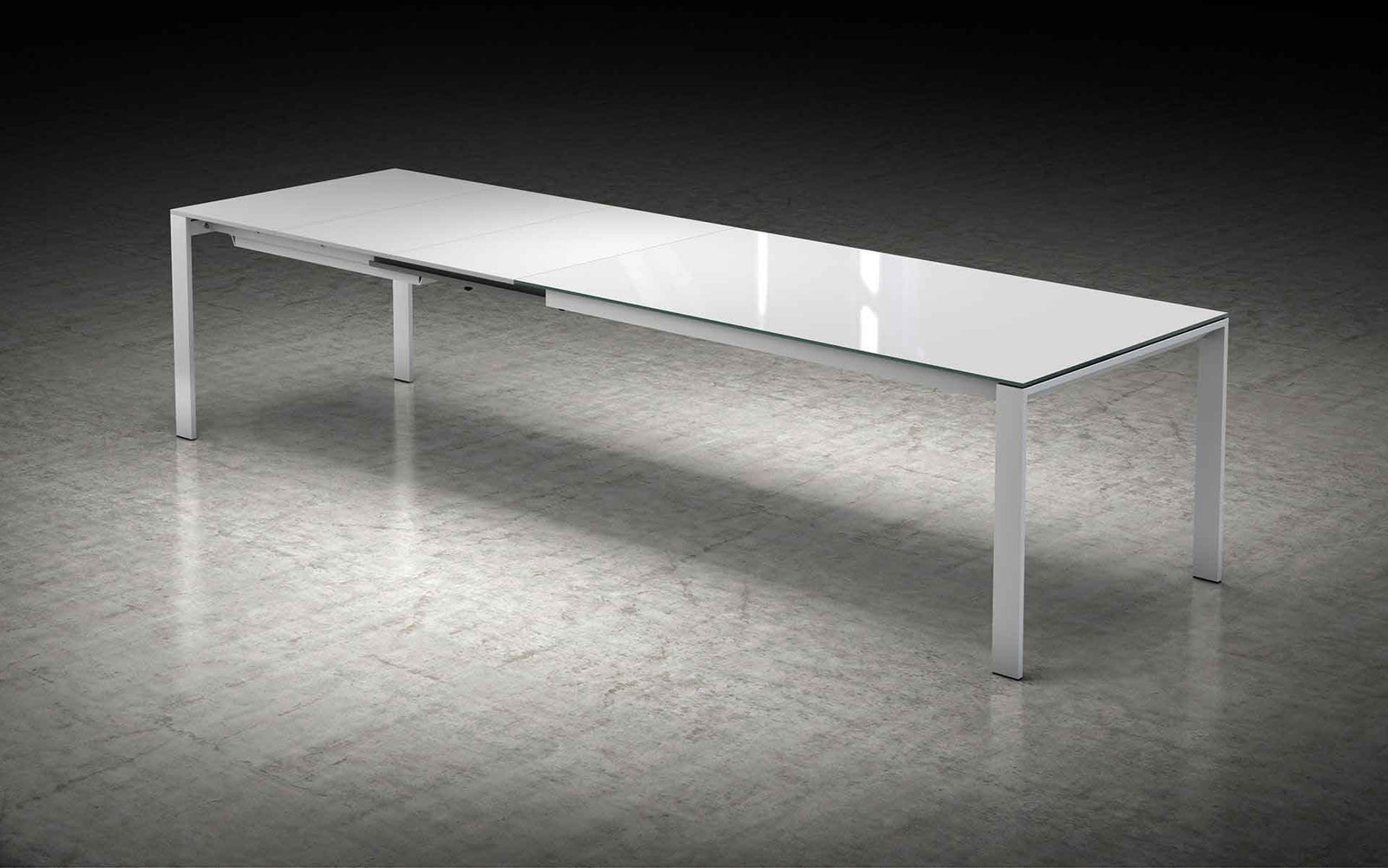 Napoli Dining Table White Glass/White