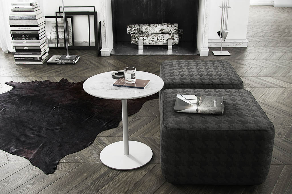 Hester Ottoman Slate Houndstooth