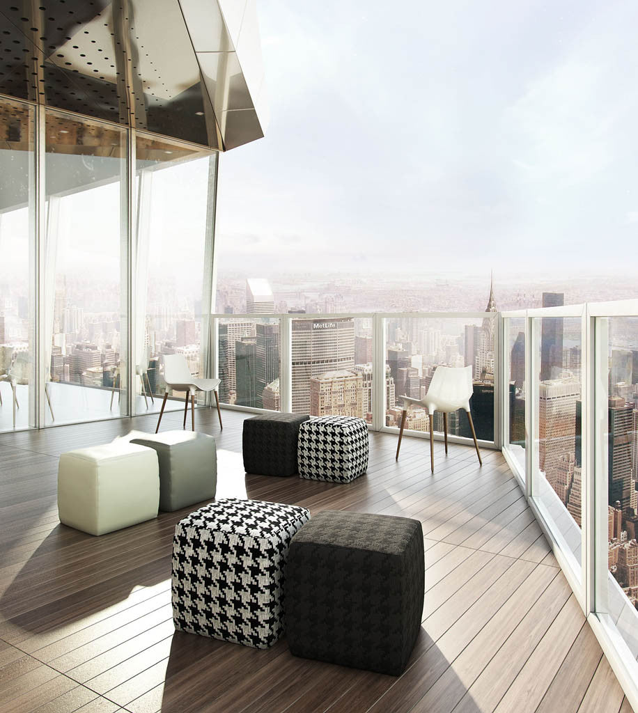 Hester Pouf Slate Houndstooth