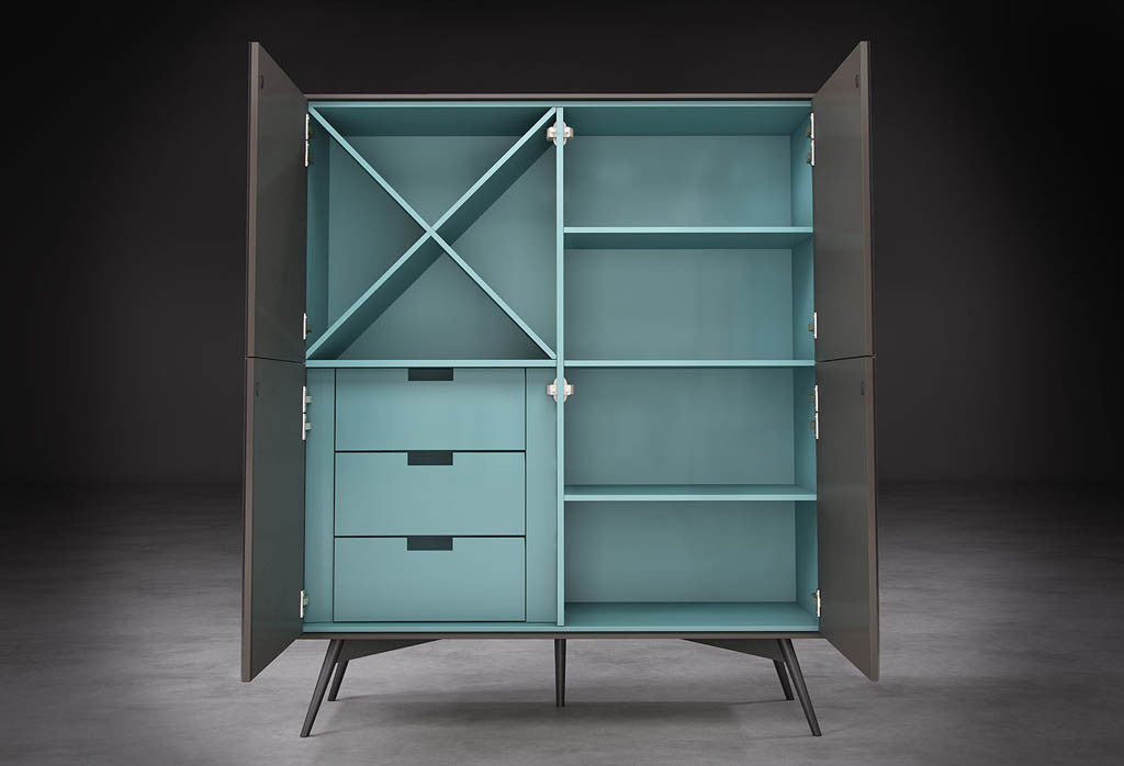 Christopher Highboard Asphalt Matte