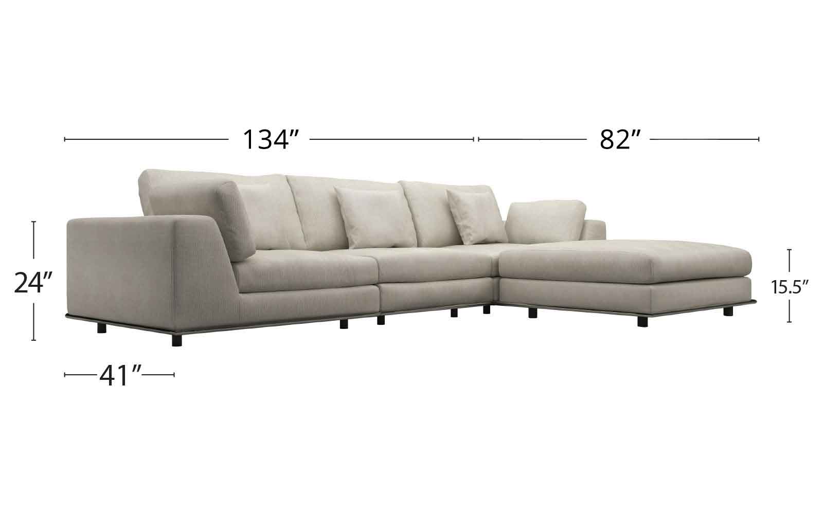 Perry Sectional Sofa Moonbeam - Froy.com