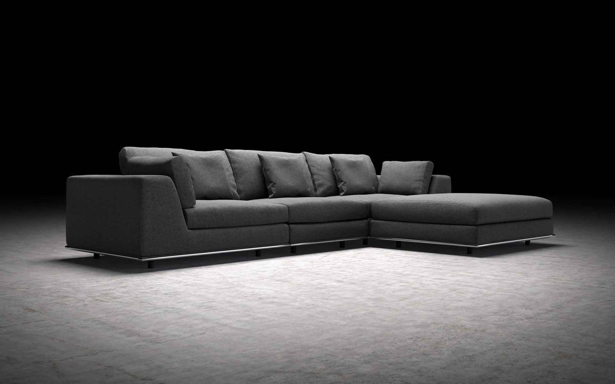 Perry Sectional Sofa Shadow Gray