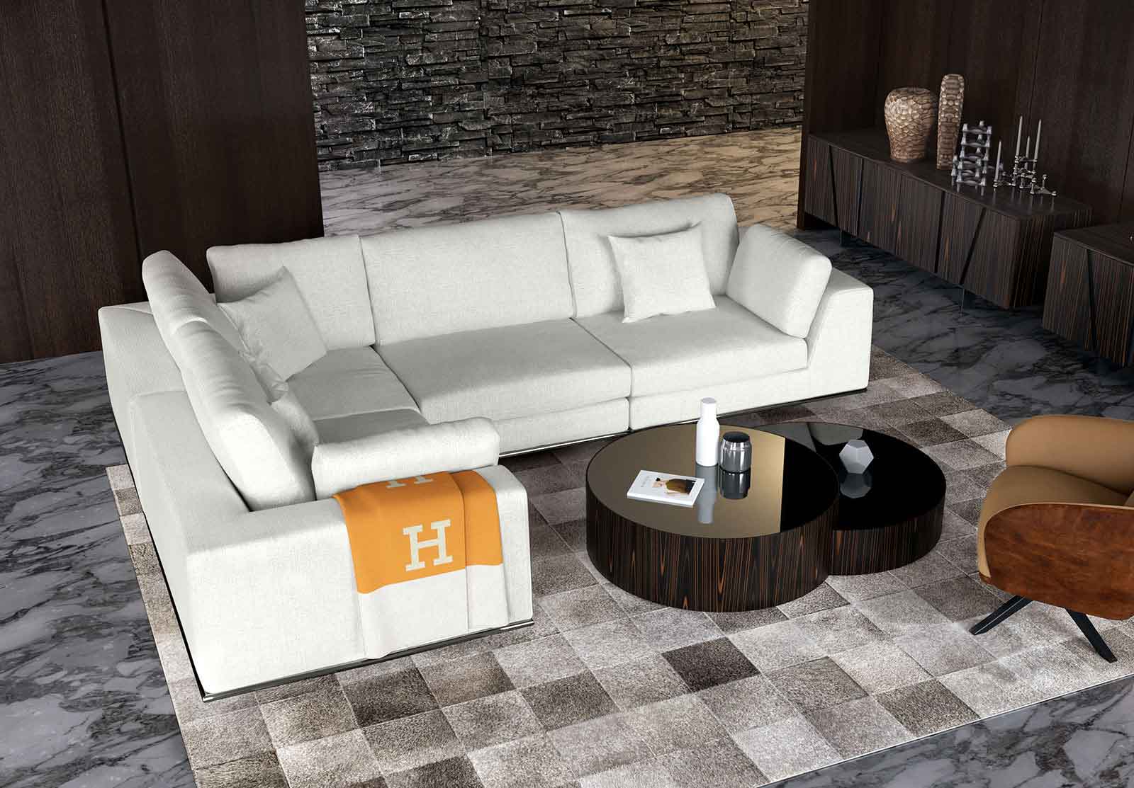 Perry Compact L-Corner Sofa Moonbeam