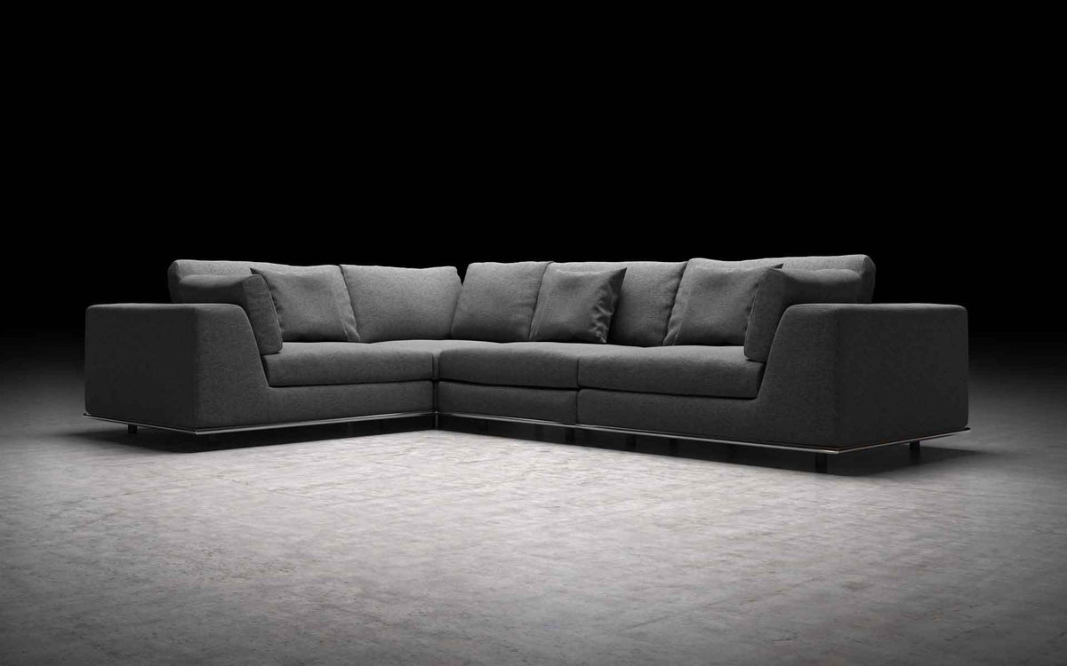 Perry Compact L-Corner Sofa Sofa Shadow Gray