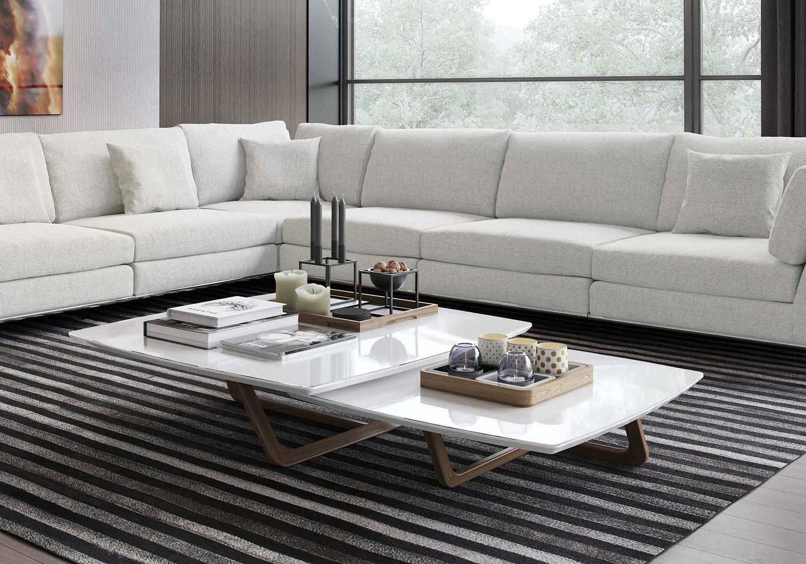 Perry Extended L-Corner Sofa Moonbeam