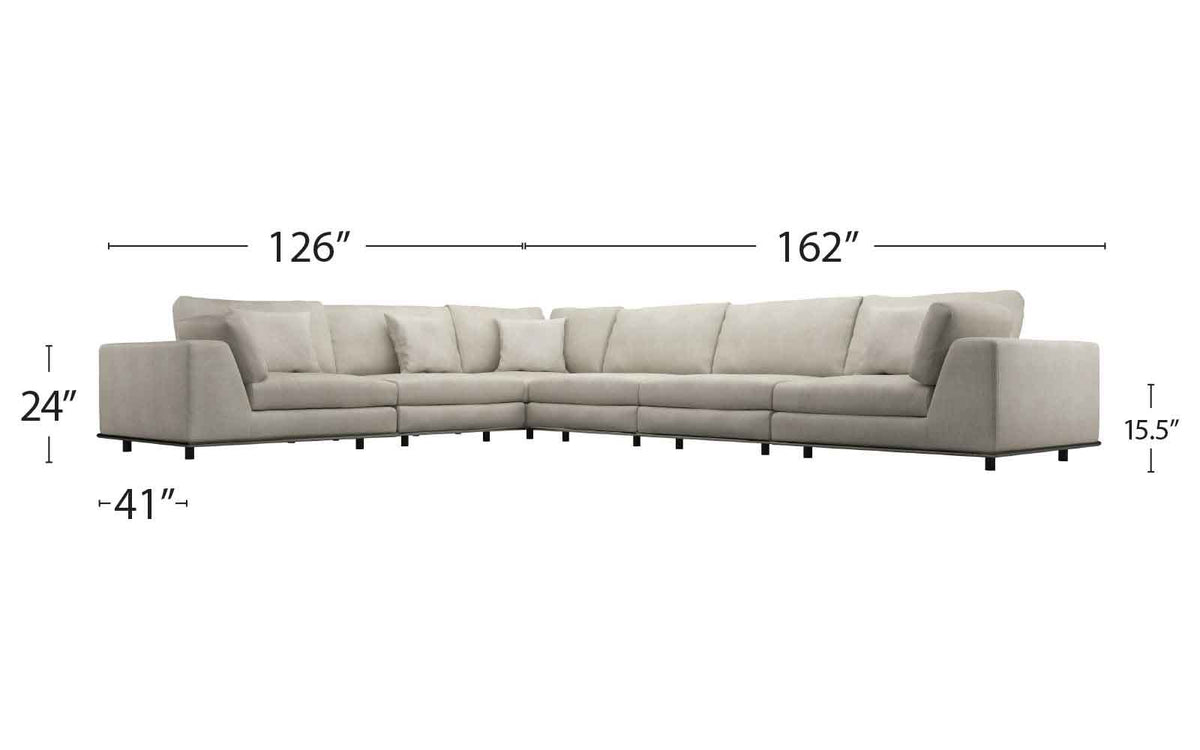 Perry Extended L-Corner Sofa Moonbeam