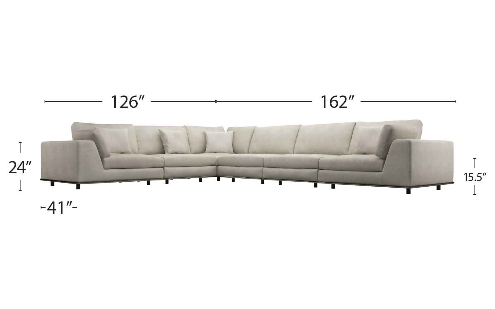 Perry Extended L-Corner Sofa Moonbeam