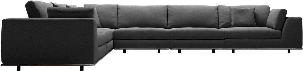 Perry Extended L-Corner Sofa Shadow Gray