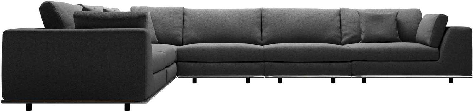 Perry Extended L-Corner Sofa Shadow Gray