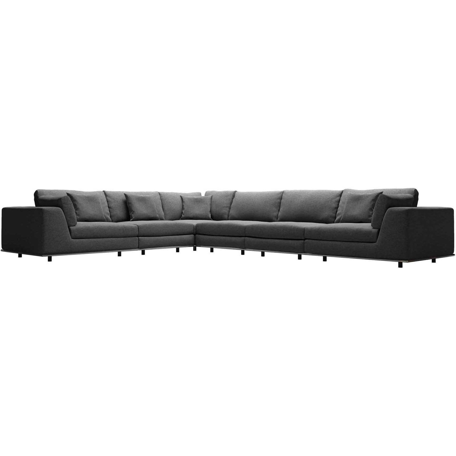Perry Extended L-Corner Sofa Shadow Gray