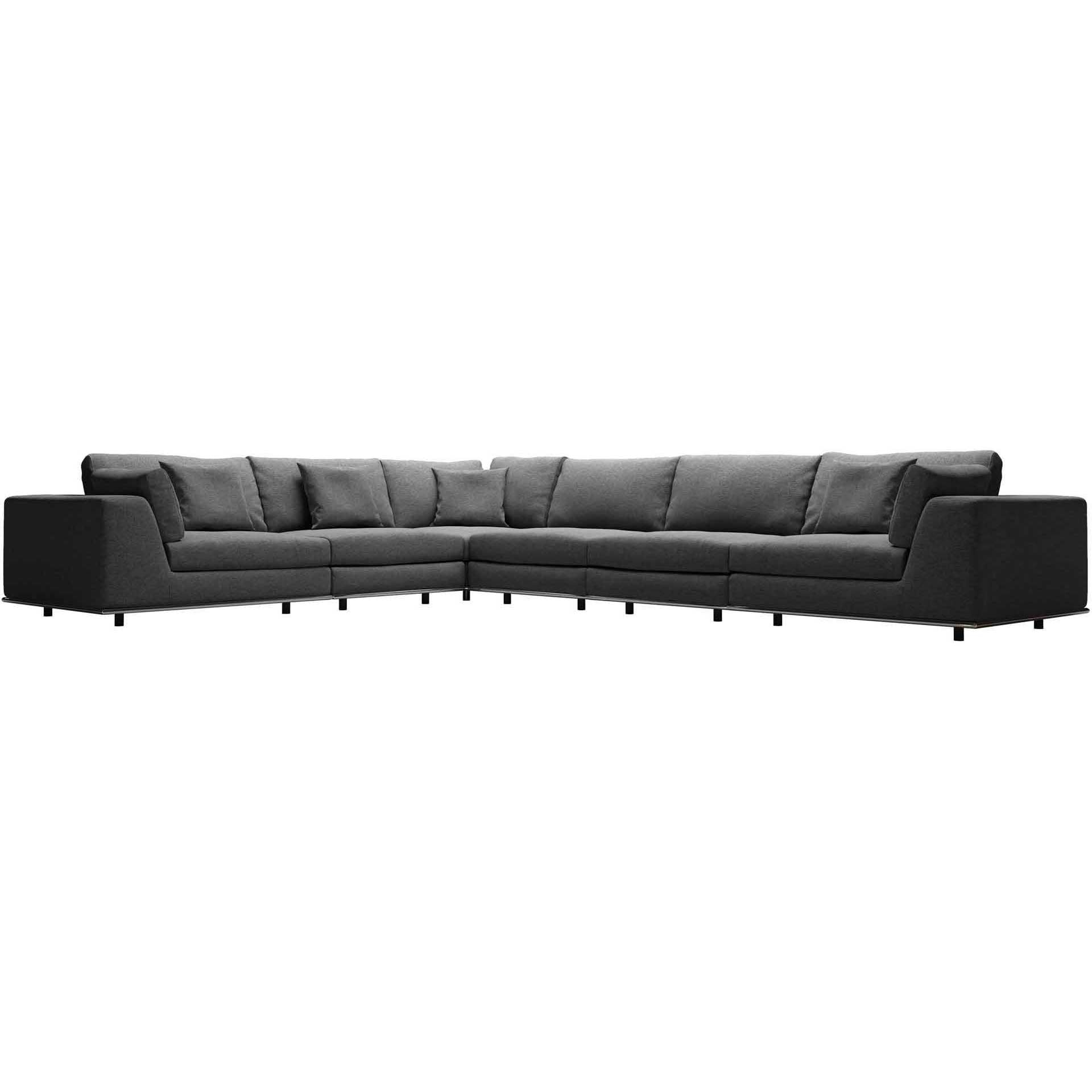 Perry Extended L-Corner Sofa Shadow Gray