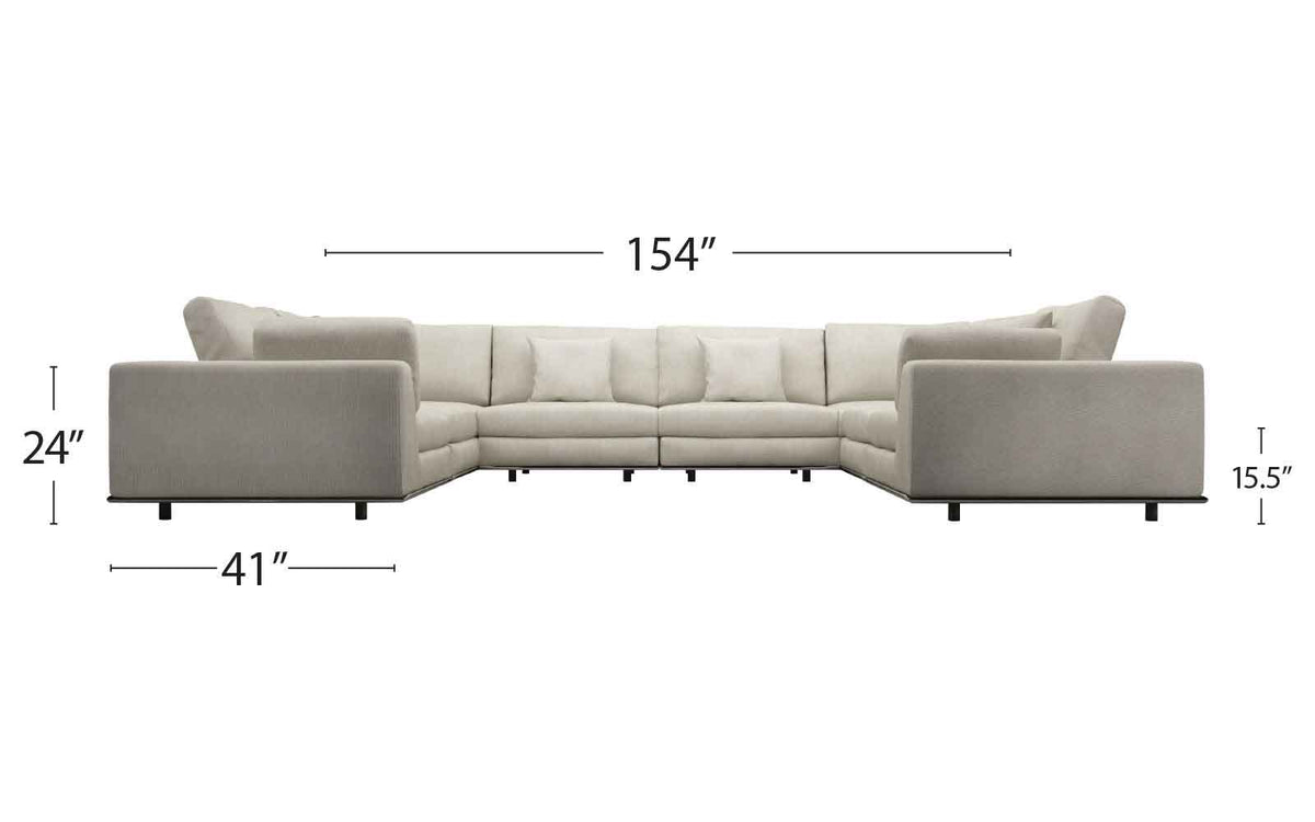 Perry U-Sectional Sofa Moonbeam