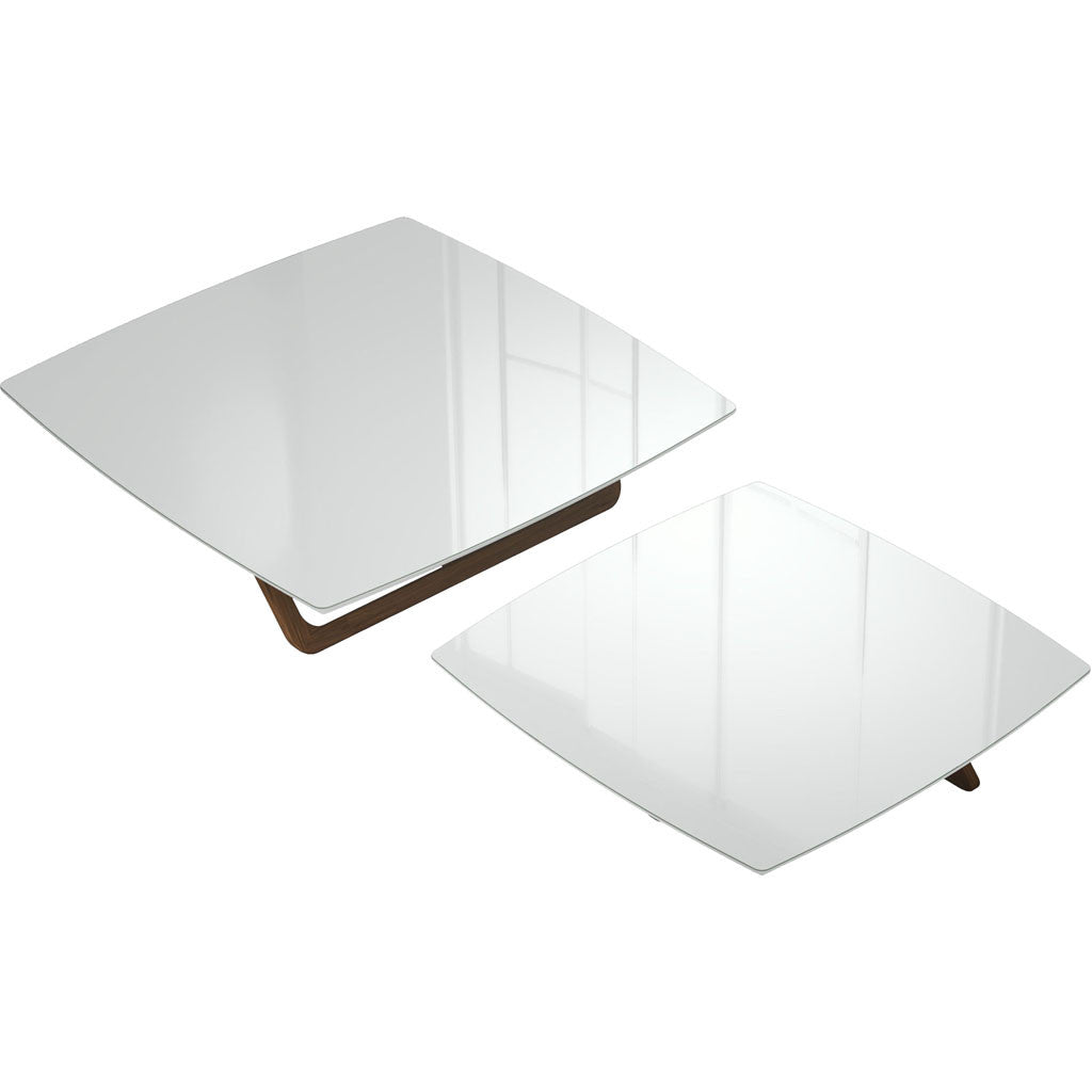Belvedere Nested Tables White Glass/Walnut