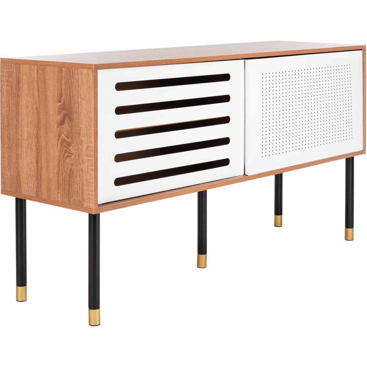 Shanara TV Stand White/Natural/Black/Gold