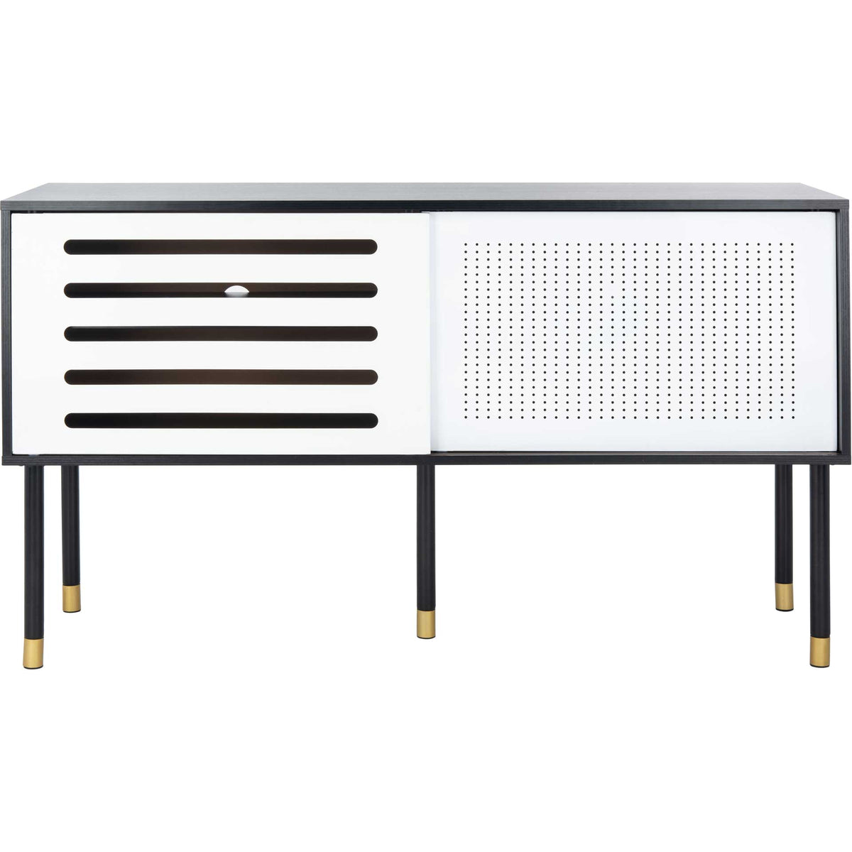 Shanara TV Stand Black/White/Gold