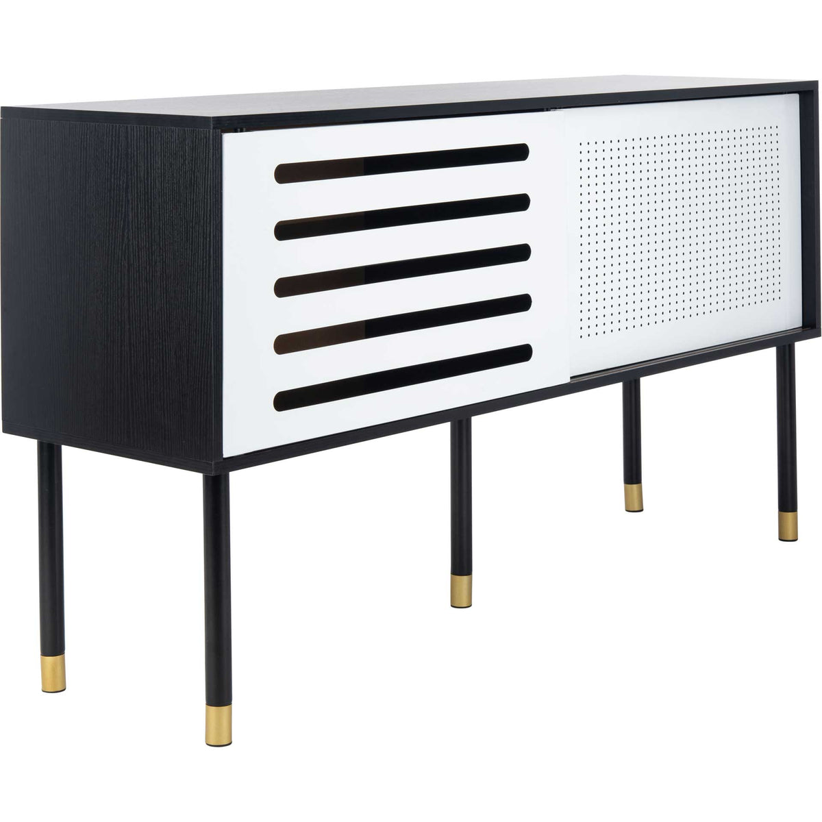Shanara TV Stand Black/White/Gold