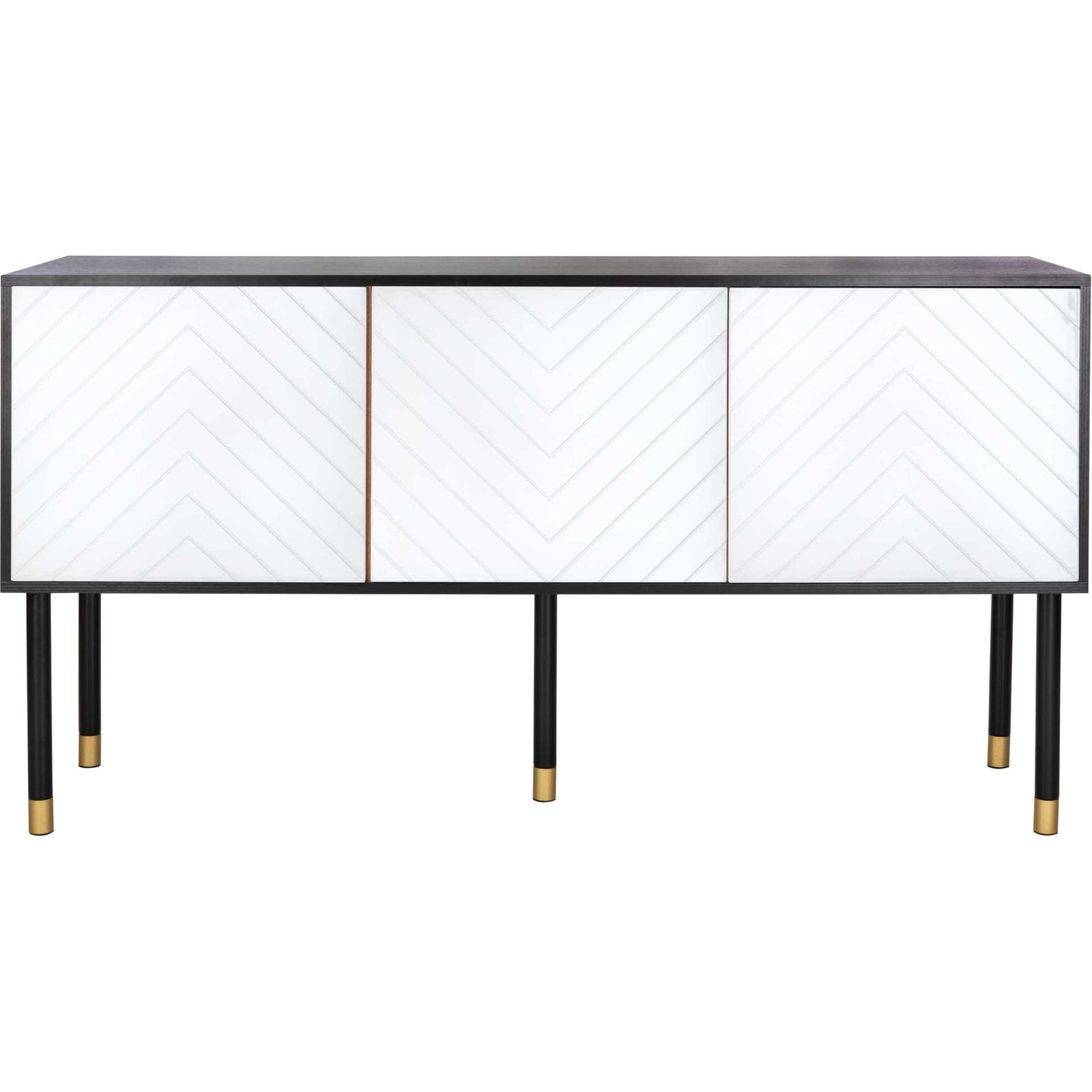 Oaklee TV Stand Black/White/Gold