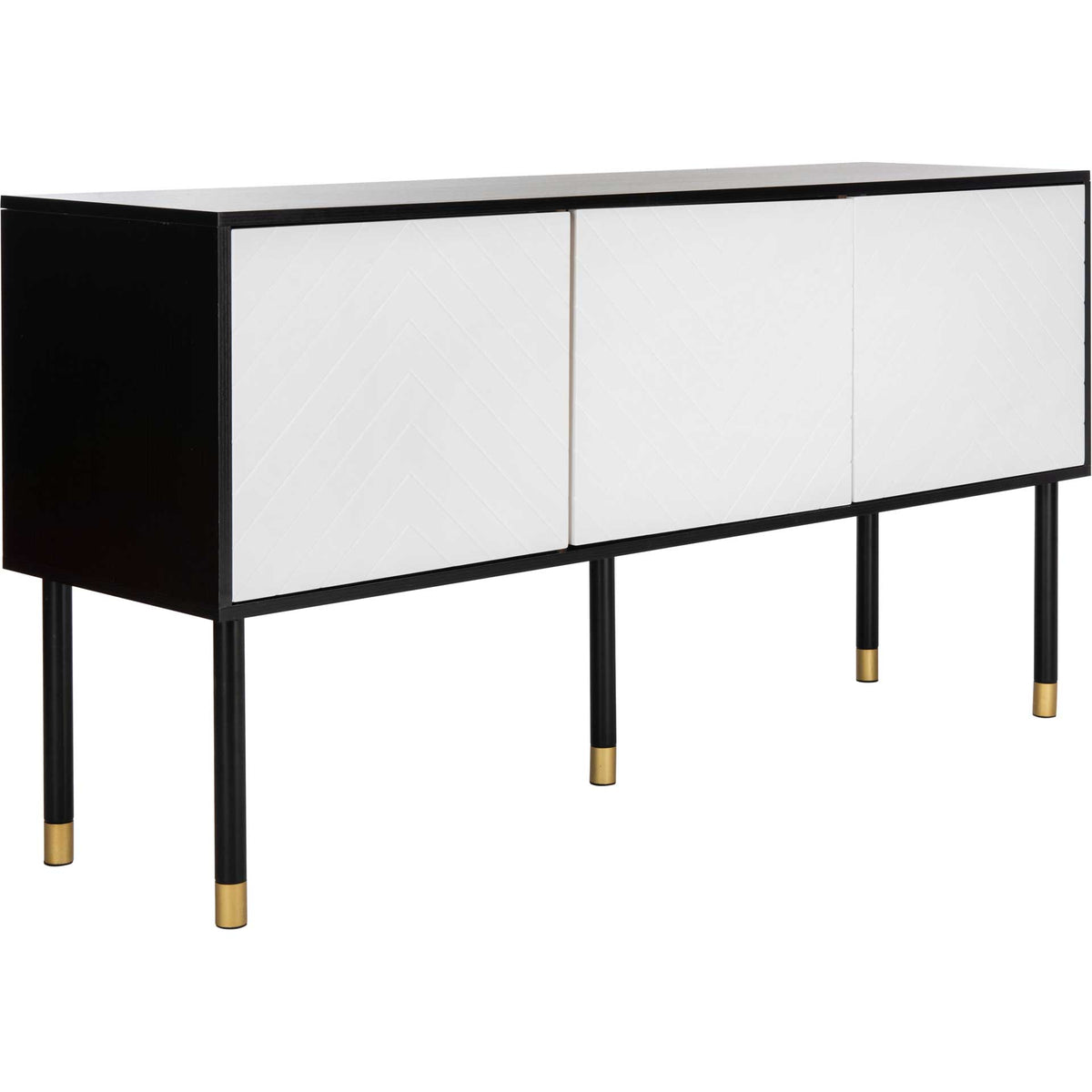 Oaklee TV Stand Black/White/Gold