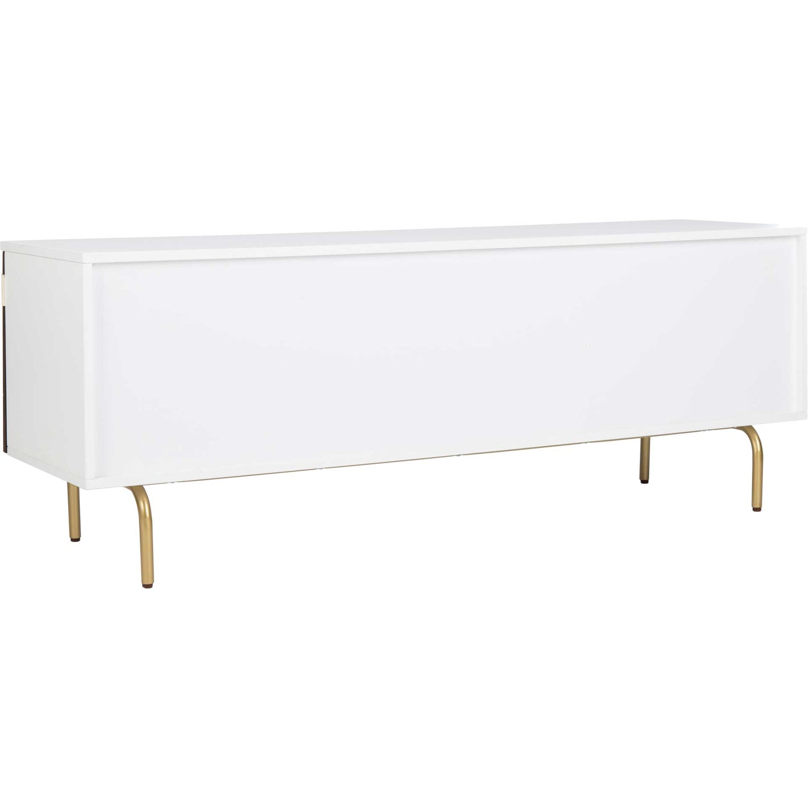 Gemma TV Stand Walnut/White/Gold