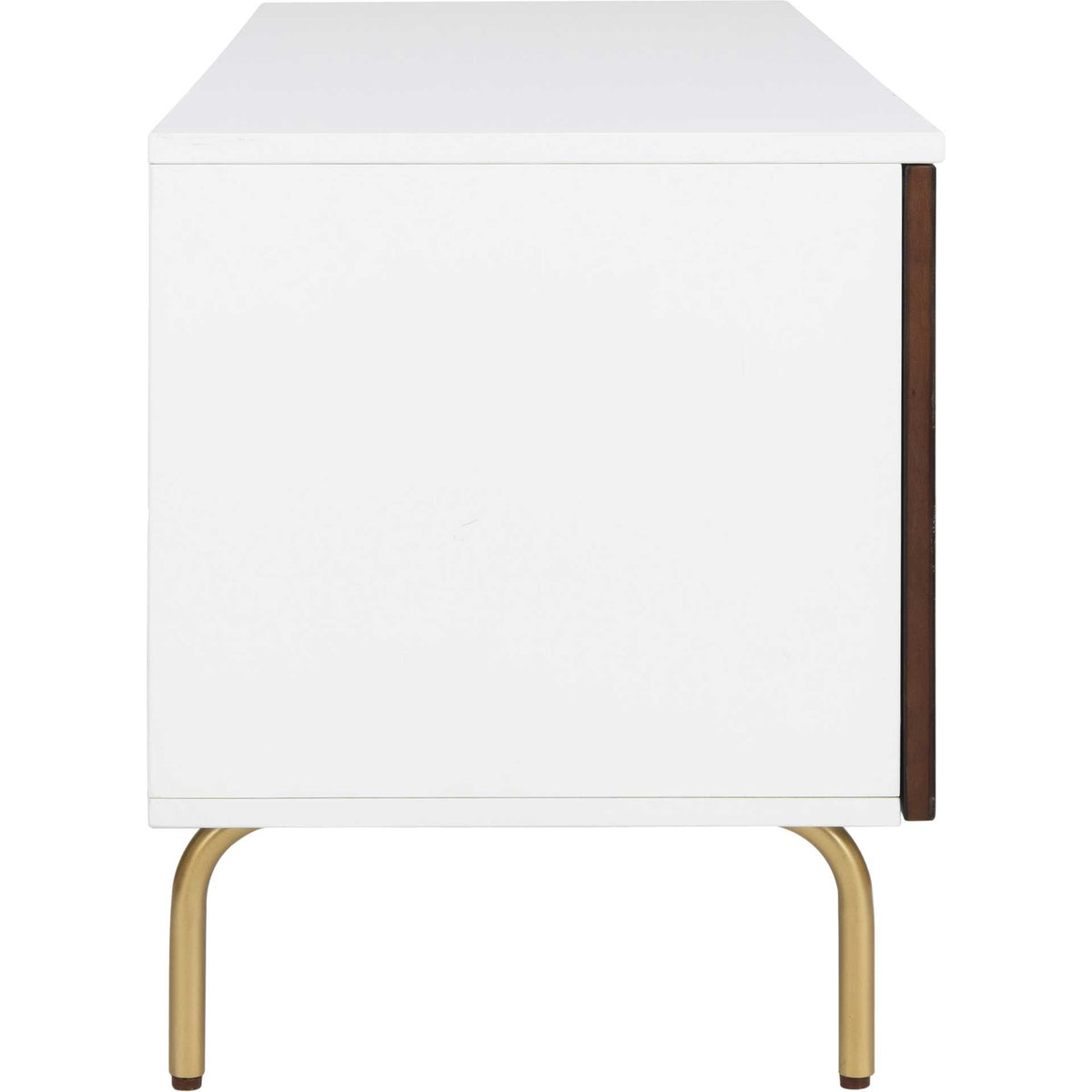 Gemma TV Stand Walnut/White/Gold