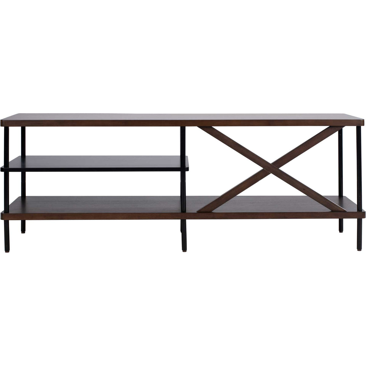 Brian Industrial TV Stand Walnut/Black