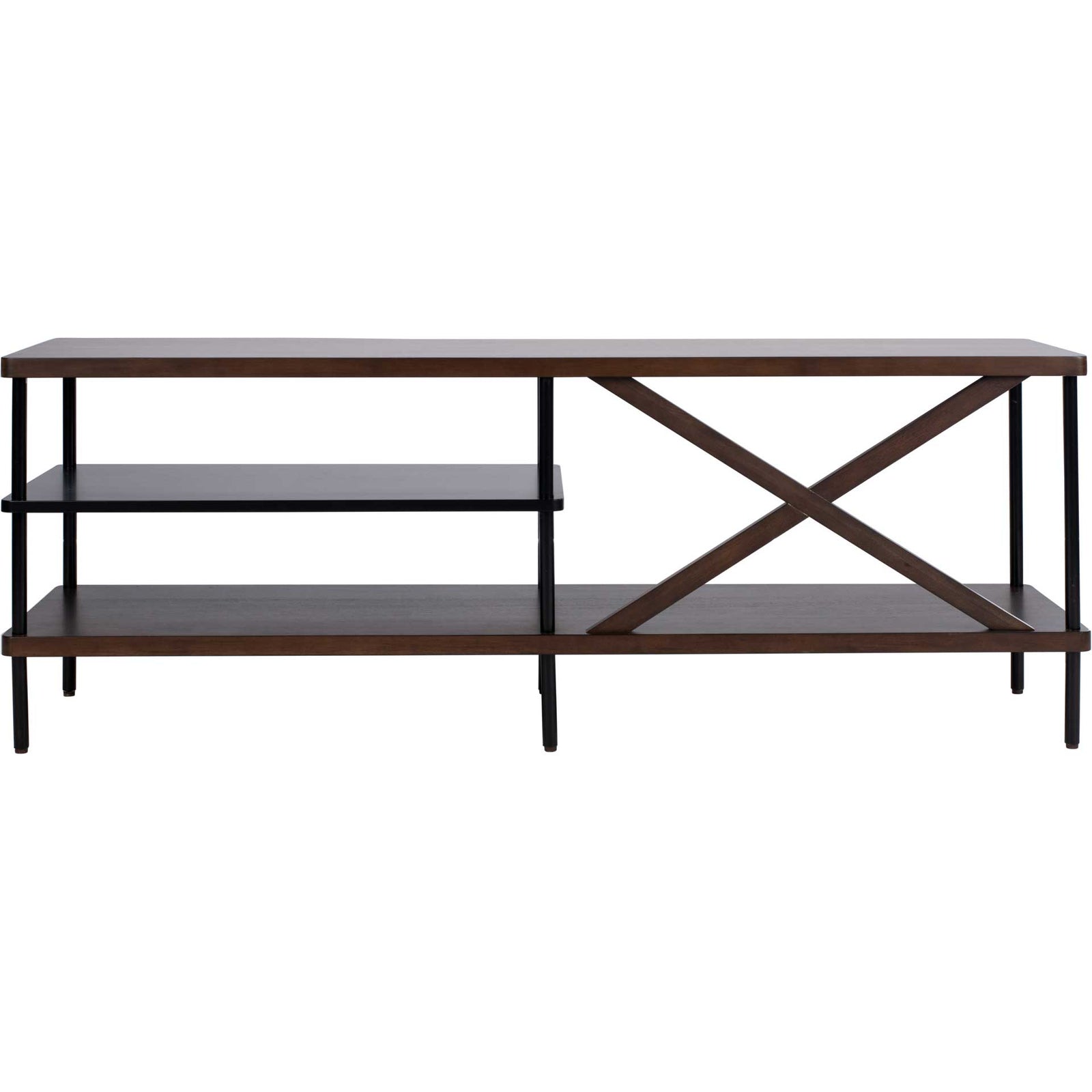 Brian Industrial TV Stand Walnut/Black