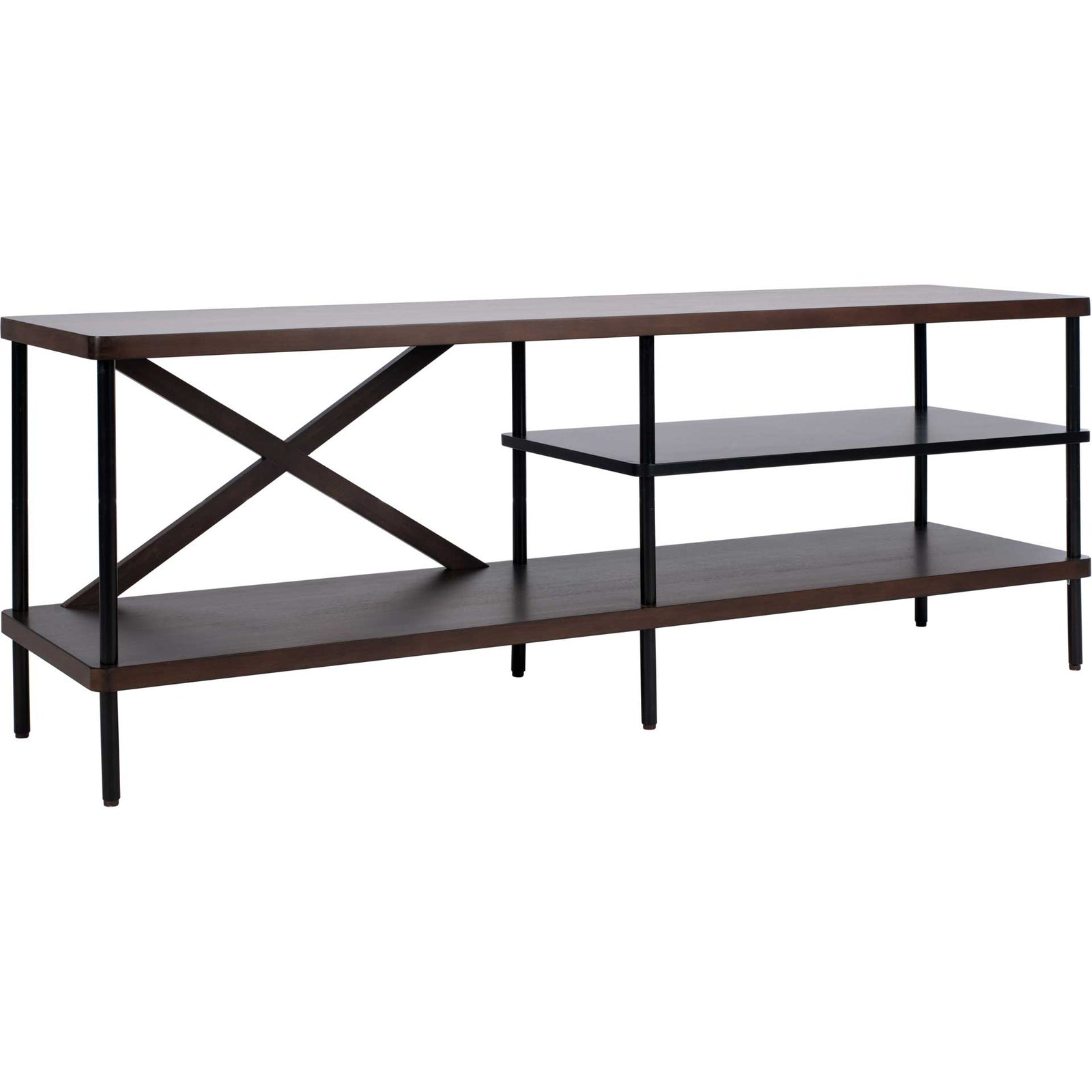 Brian Industrial TV Stand Walnut/Black