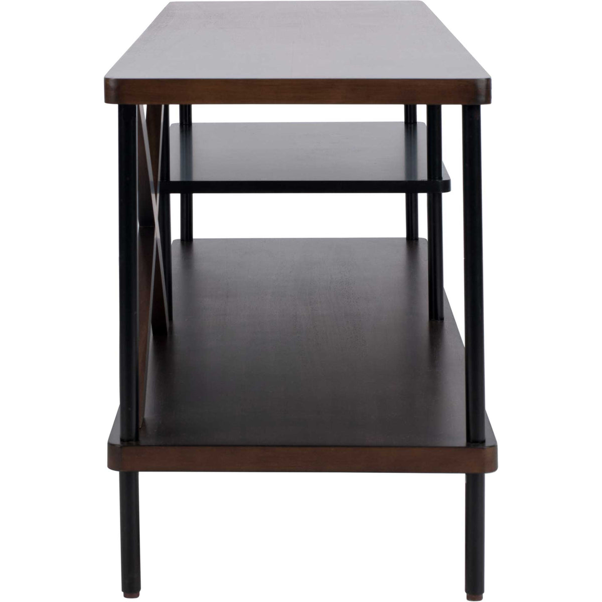 Brian Industrial TV Stand Walnut/Black