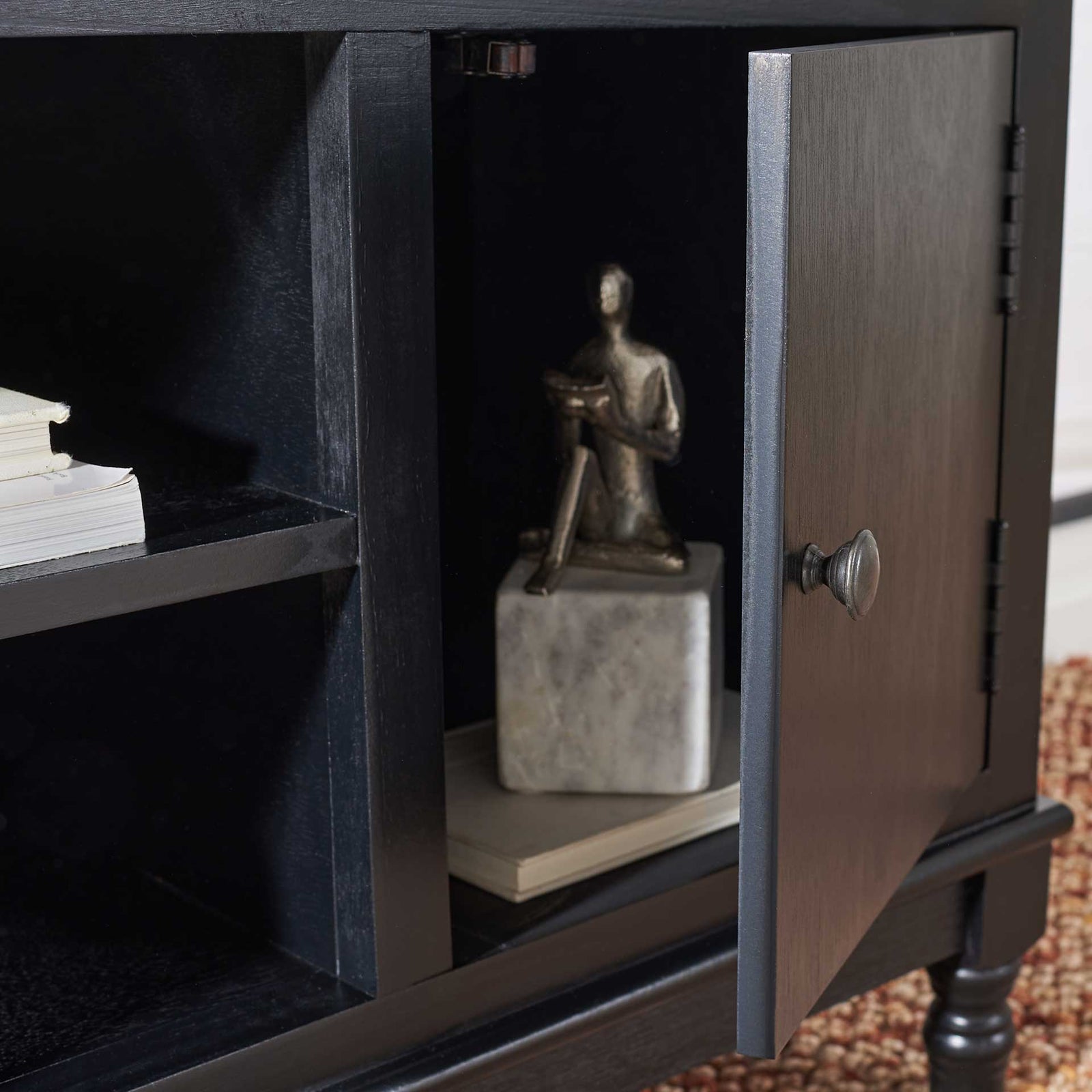 Ozbourne 2 Door 1 Shelf Media Stand Black