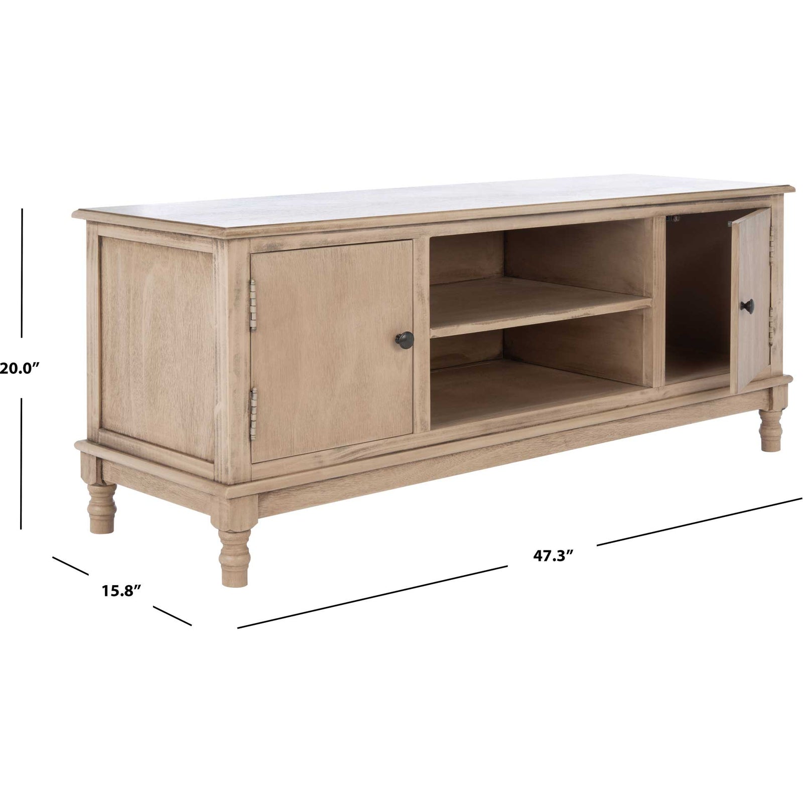 Ozbourne 2 Door 1 Shelf Media Stand Sand