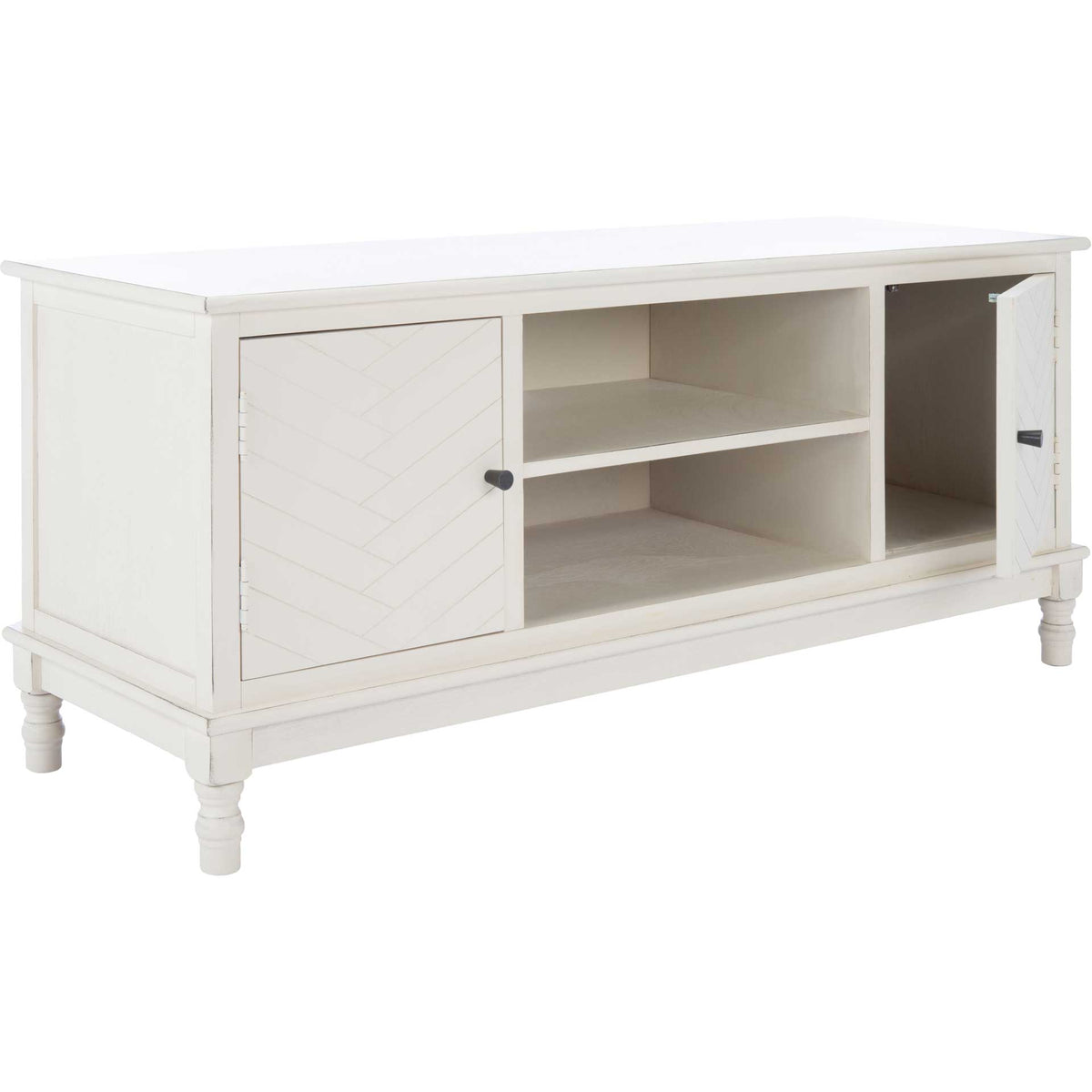Magnolia 2 Door 2 Shelf Media Stand Distressed White