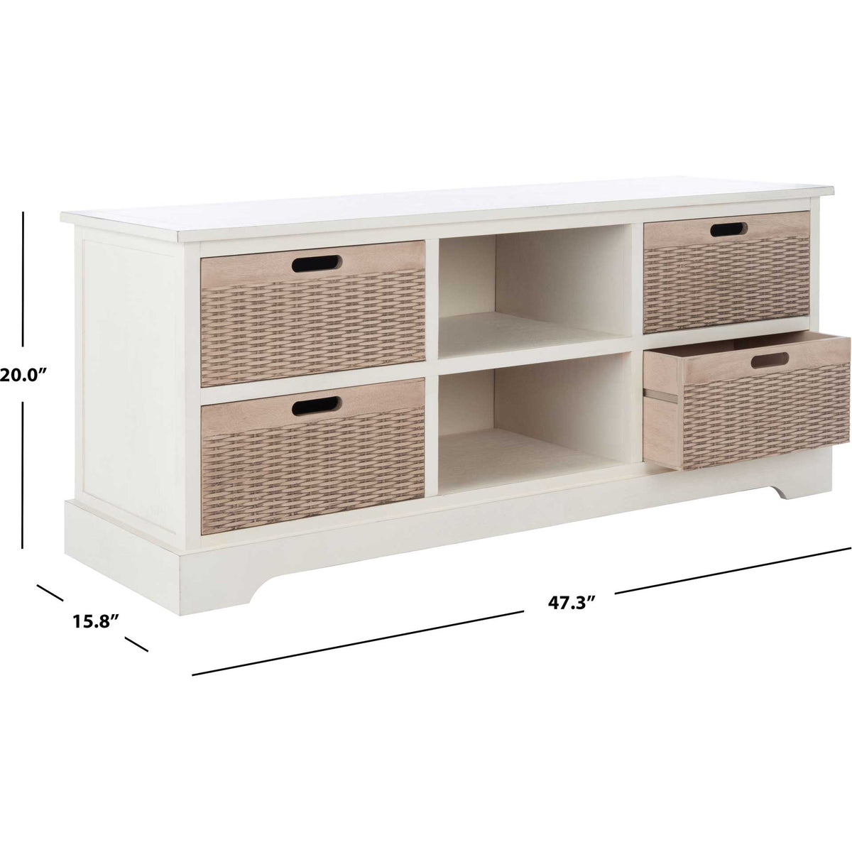 Lali 4 Drawer Media Stand Distressed White