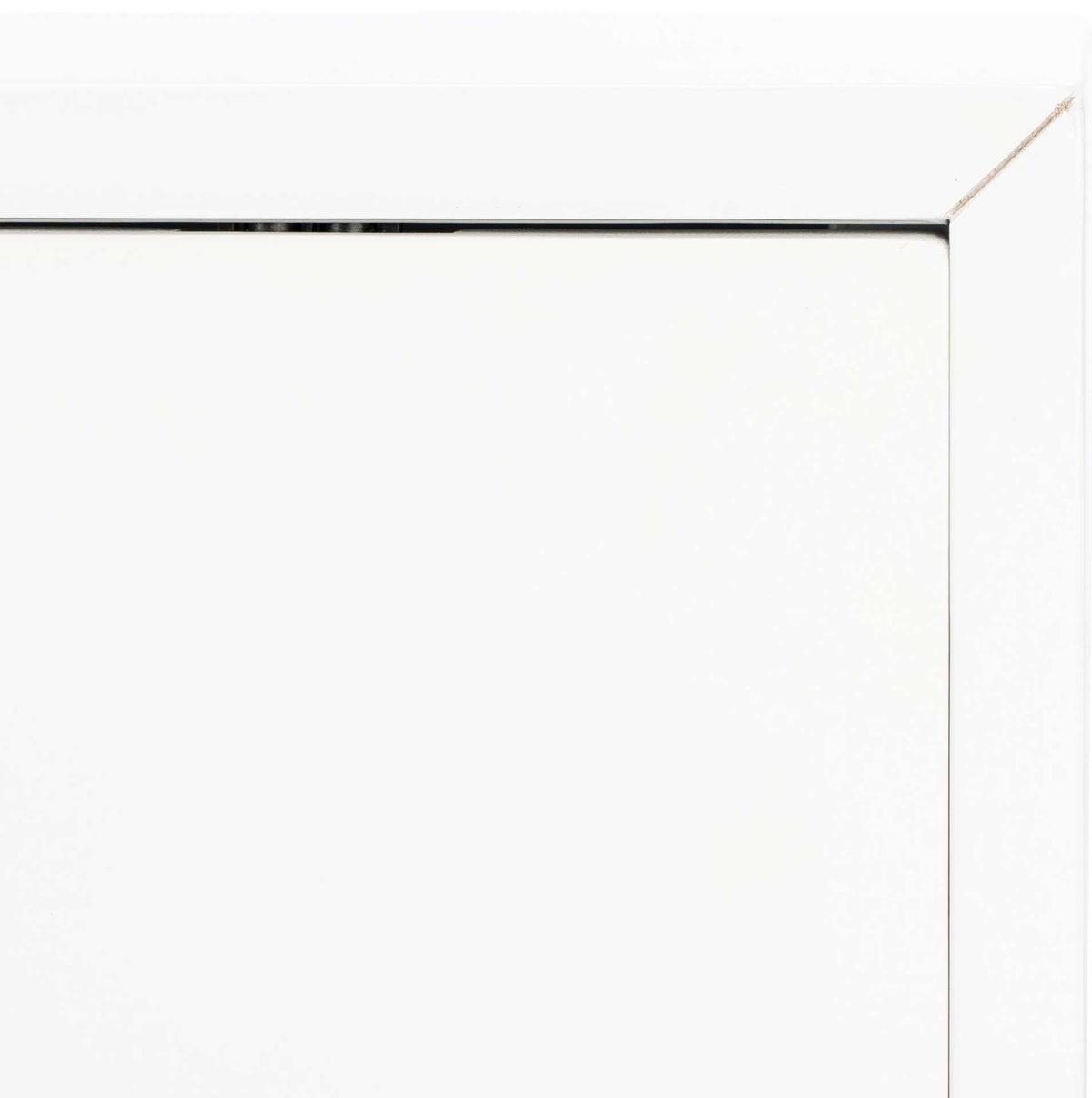 A smooth white finish highlights the cabinet's crisp frame and clean door panel.