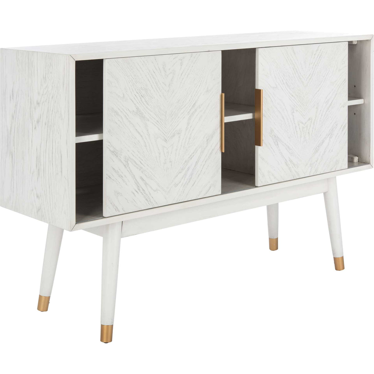 Liam 2 Door Media Stand White Washed